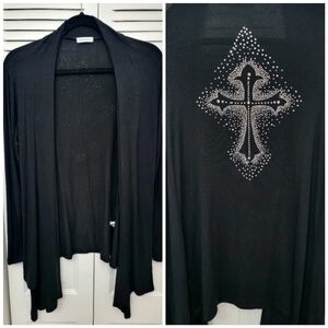 Drape Front Open Cardigan Long Sleeve
